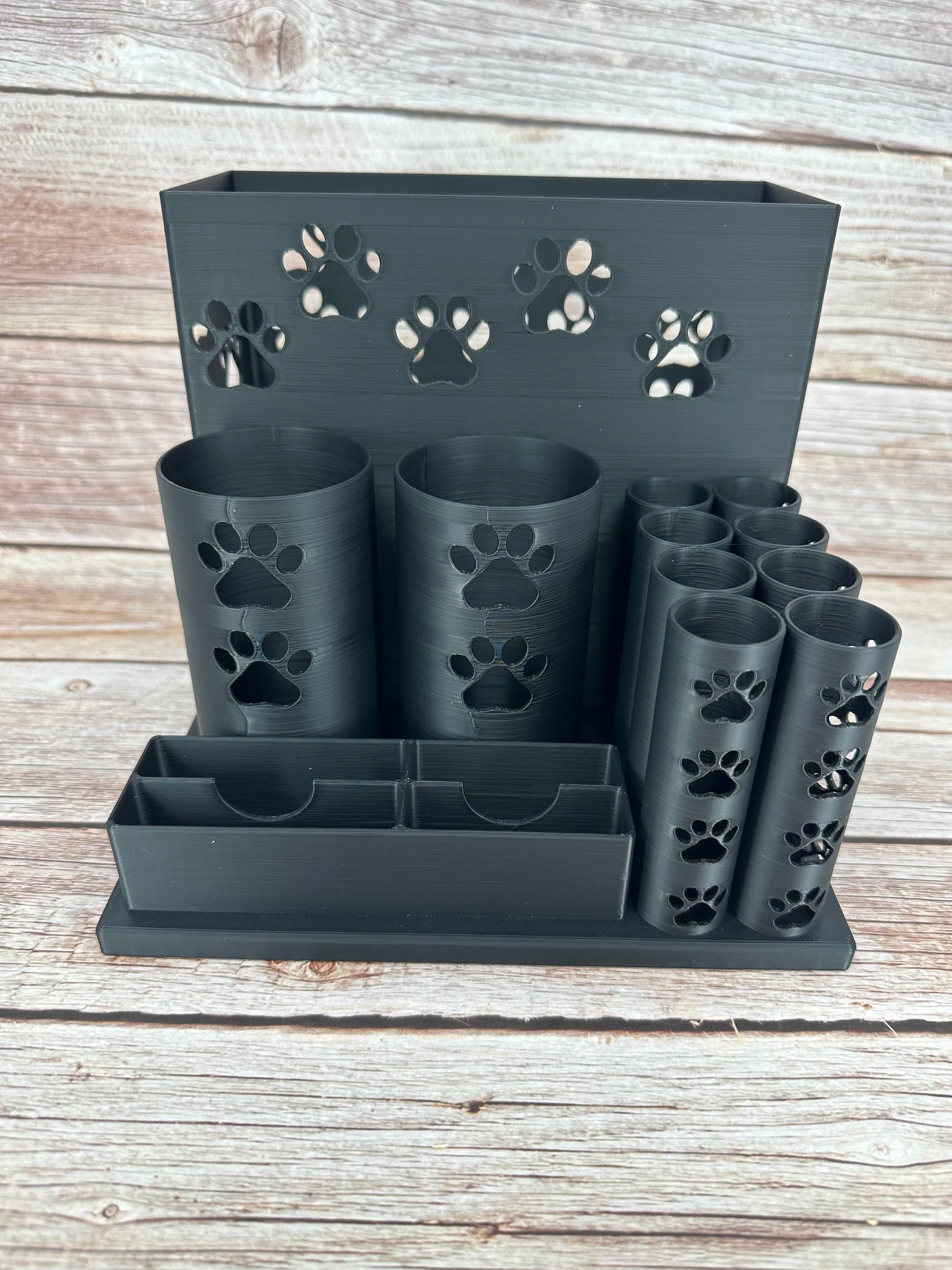 The Mutt-- Dog Grooming Brush Holder, 8 Scissors, 2 Standard Blades, 2 Wide Blades and 2 Clippers  | Large Size |