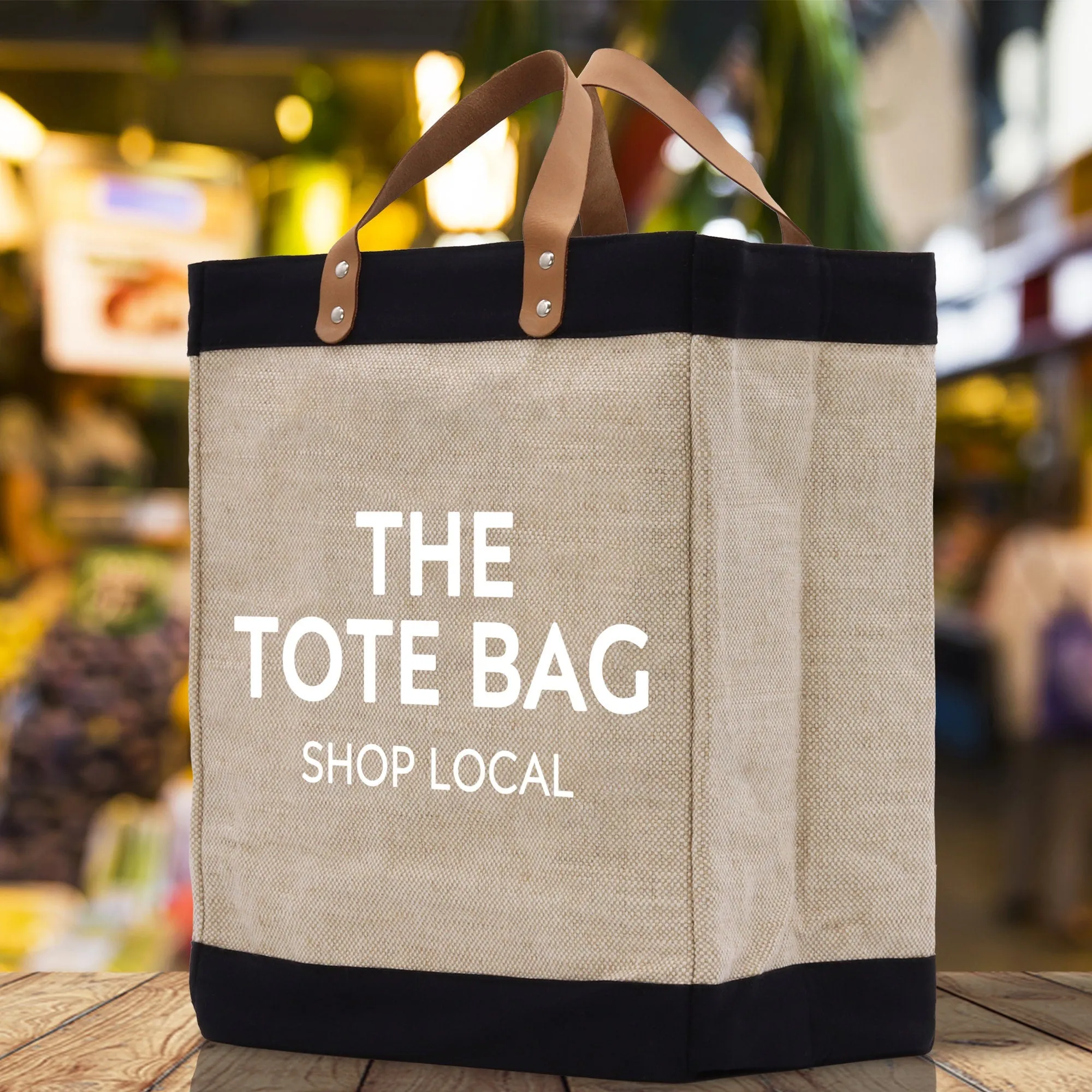 The Tote Bag Shop Local Jute Canvas Tote Funny Farmer Market Bag Quote Jute Bag Shopping Bag Burlap Bag Farmhouse Bag Grocery Bag