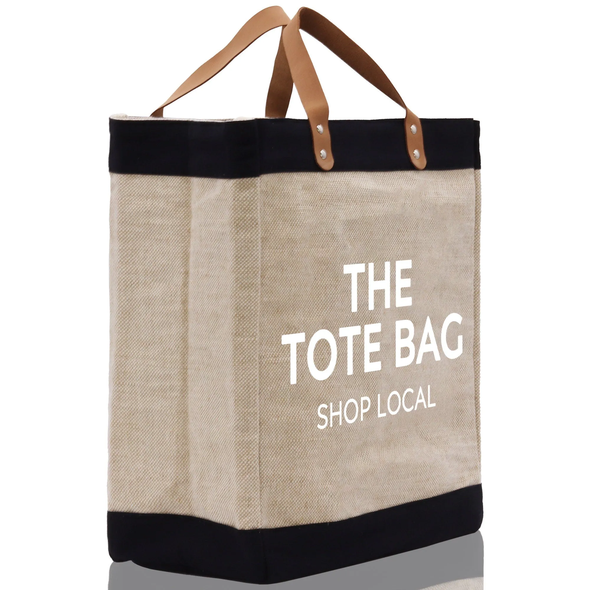 The Tote Bag Shop Local Jute Canvas Tote Funny Farmer Market Bag Quote Jute Bag Shopping Bag Burlap Bag Farmhouse Bag Grocery Bag