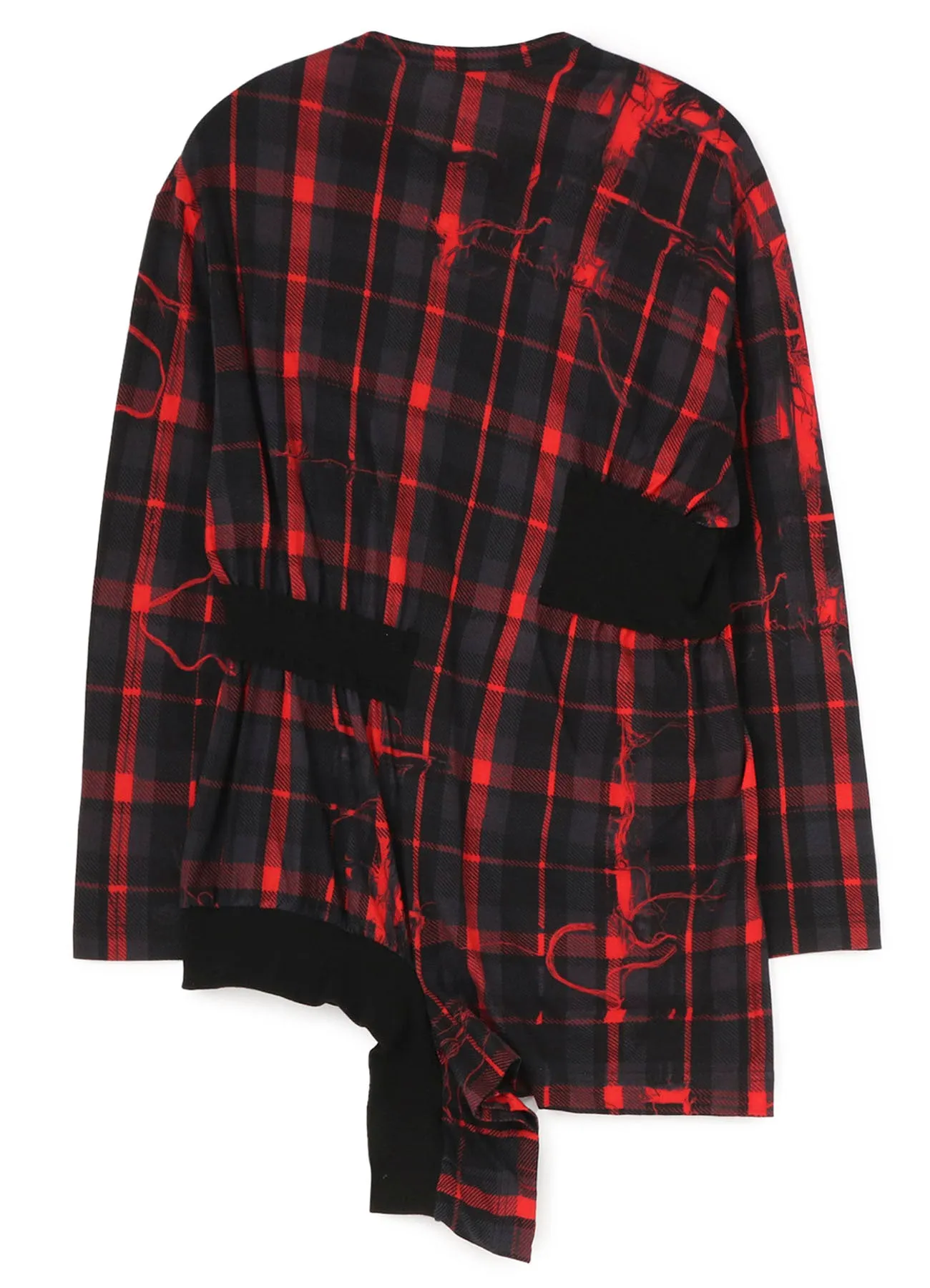 TWISTED CHECK DESIGN GATHER BLOUSE