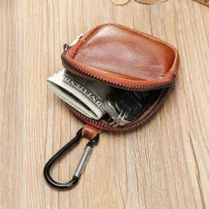 UAKISS  -  New Cow Leather Women's and Men's Mini Change Vintage Coin Bag Headphone Strap Purse Storage Key Bag For Man And Woman