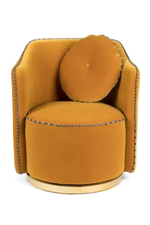 Upholstered Ochre Swivel Chair | Bold Monkey Sassy Granny