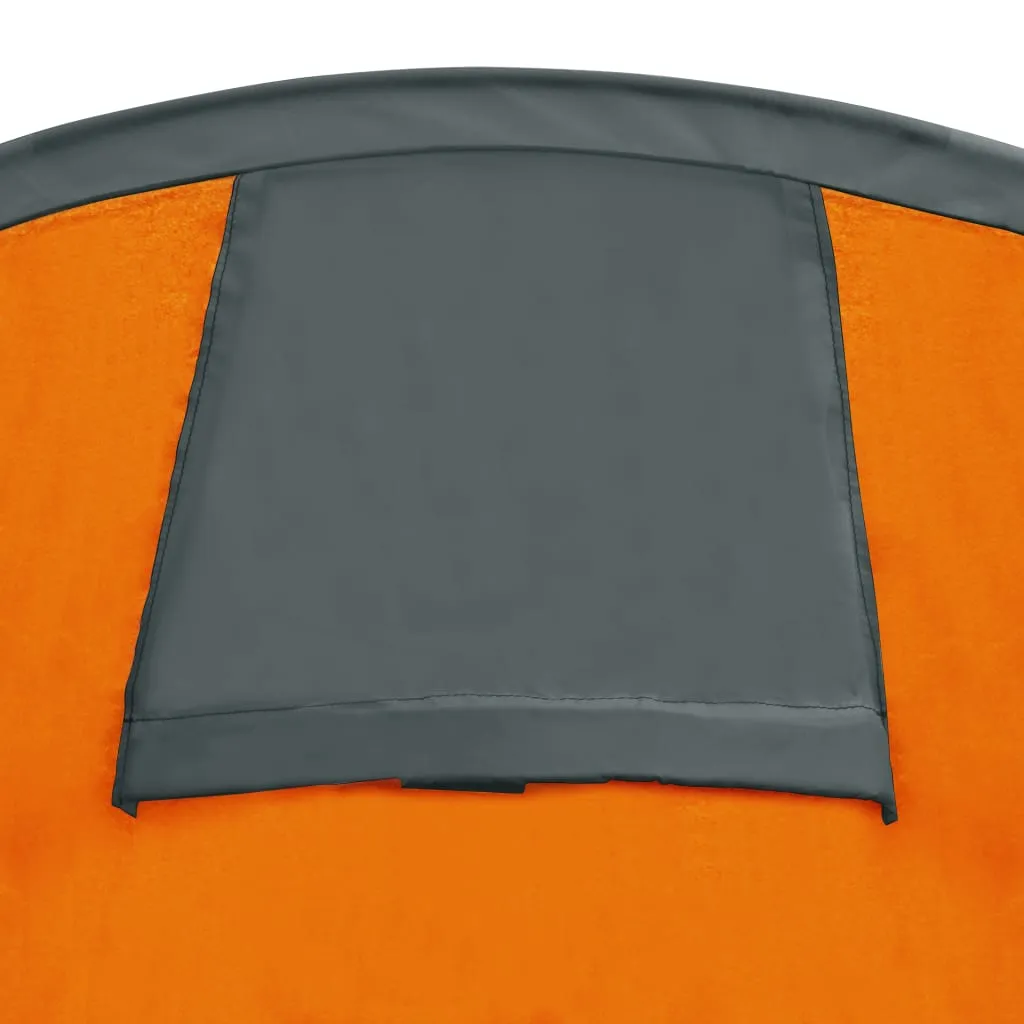 vidaXL Camping Tent 4 Persons Gray and Orange - Spacious, Easy to Assemble