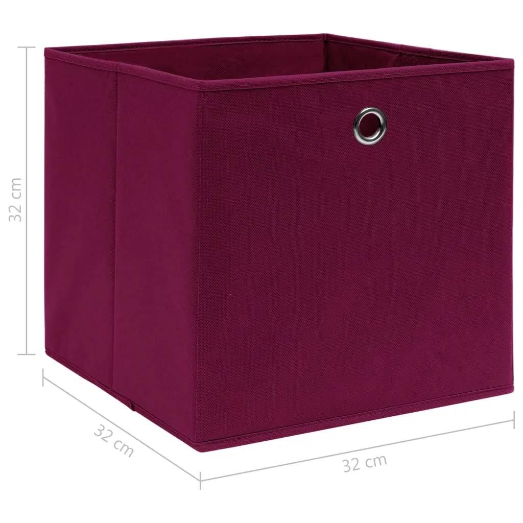 vidaXL Storage Boxes 4 pcs Dark Red 32x32x32 cm Fabric