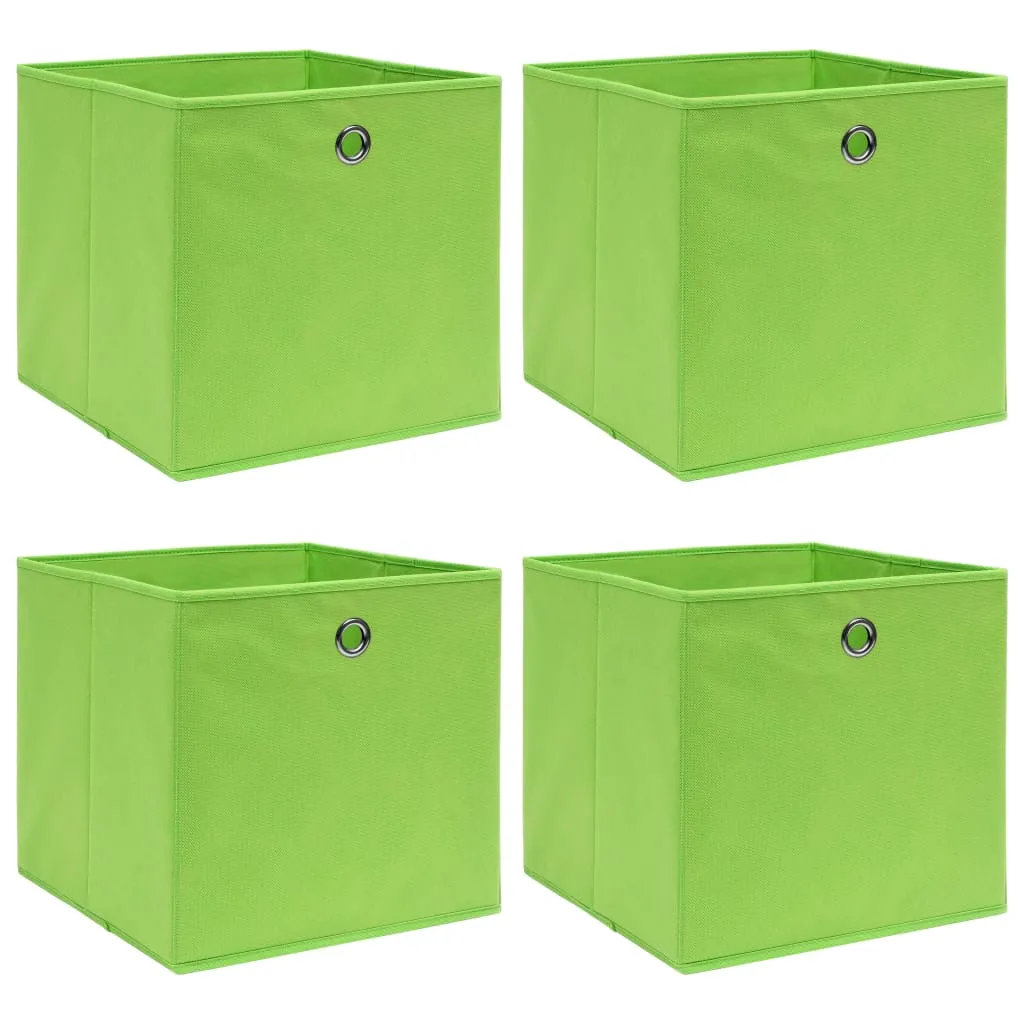 vidaXL Storage Boxes 4 pcs Green 32x32x32 cm Fabric