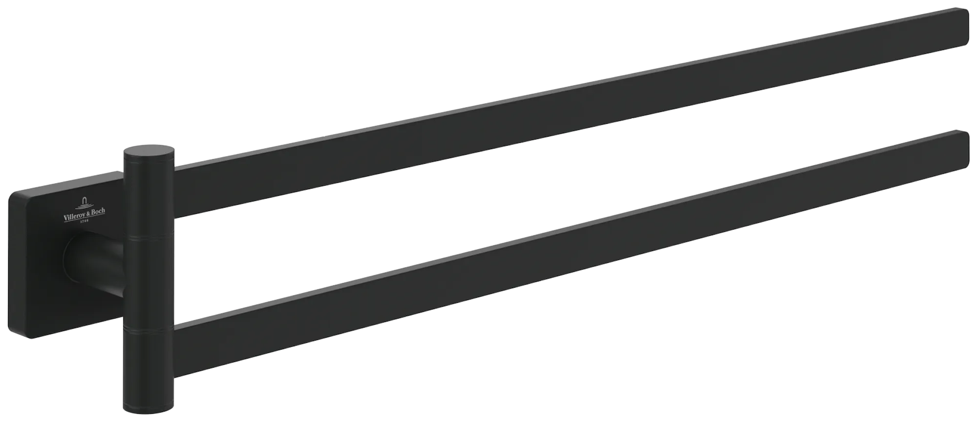 Villeroy & Boch Elements Striking Double Arm Towel Towel Holder Matt Black