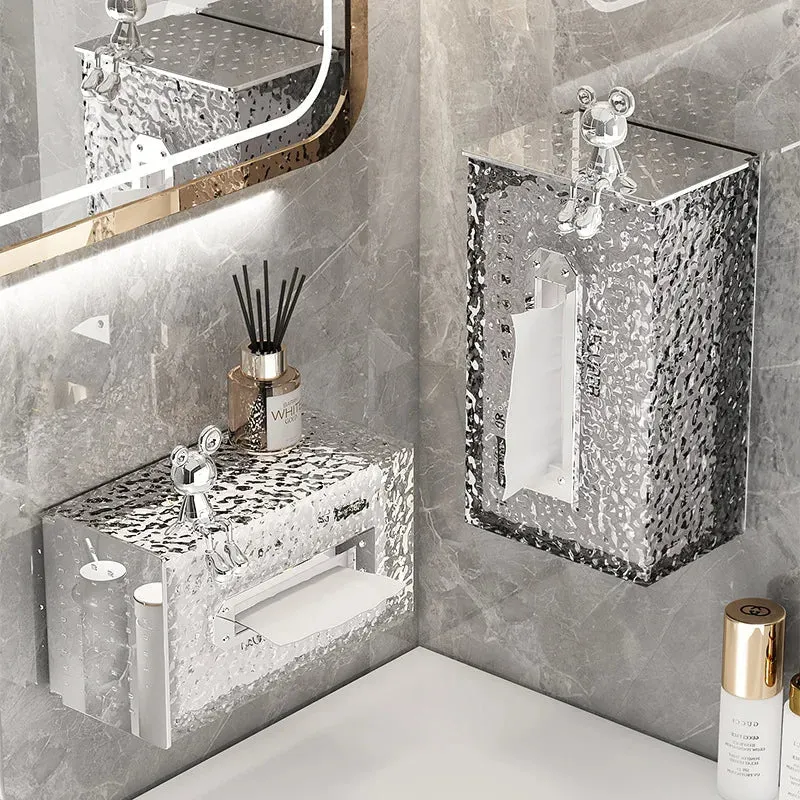 Wall-Mounted Washcloth Tissue Box Organizer
