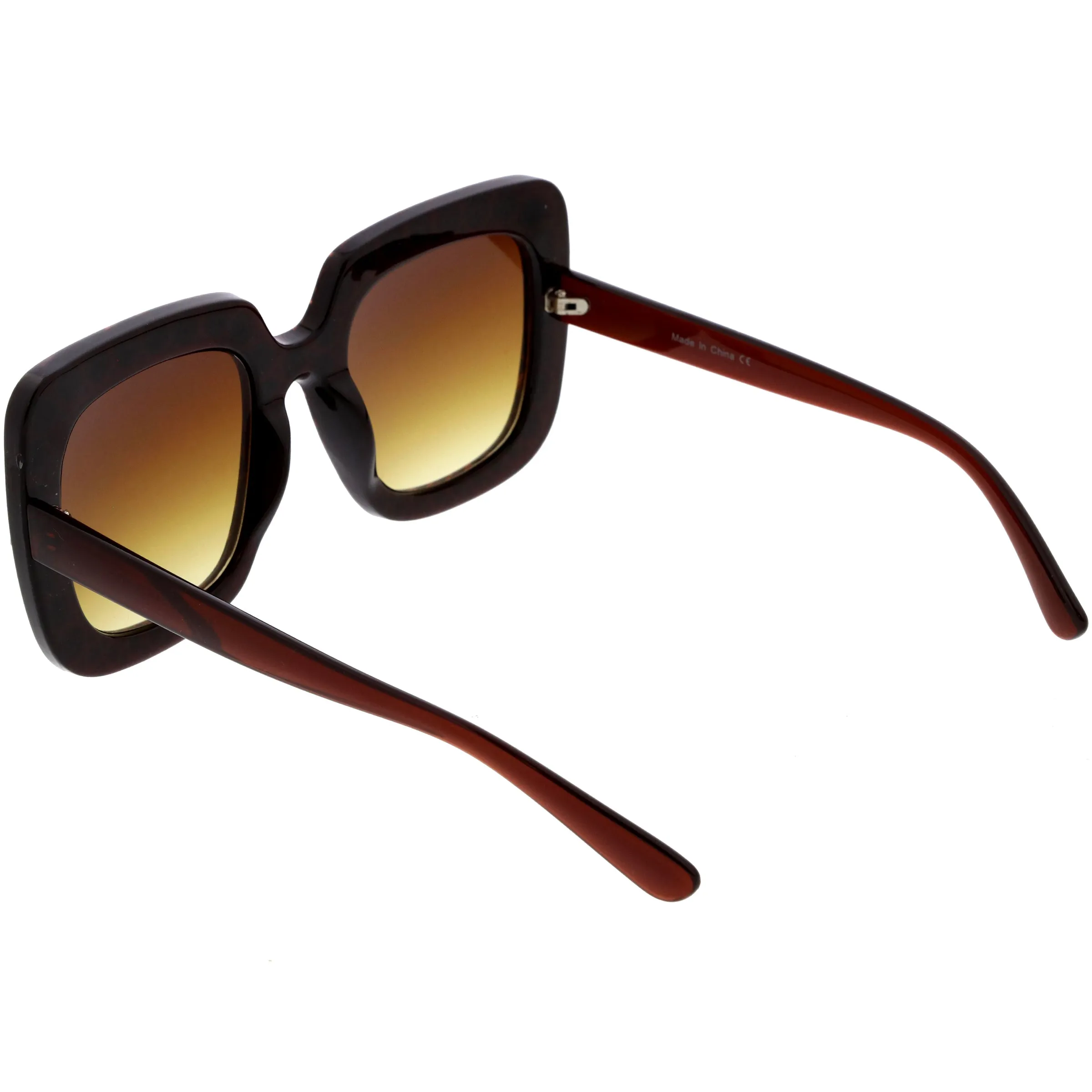 Women's Oversize Glamorous Crystal Rhinestone Square Sunglasses C586