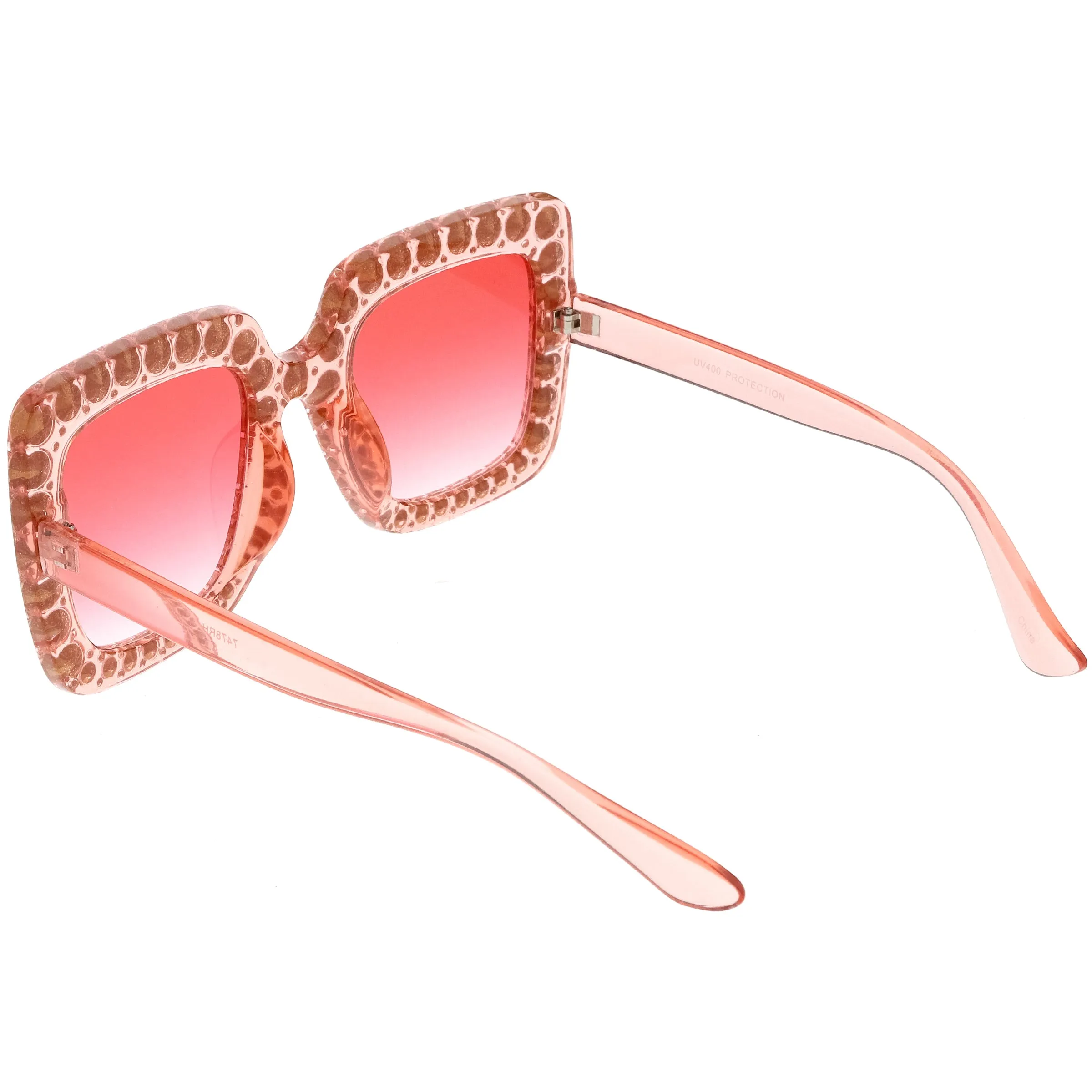 Women's Oversize Glamorous Crystal Rhinestone Square Sunglasses C586