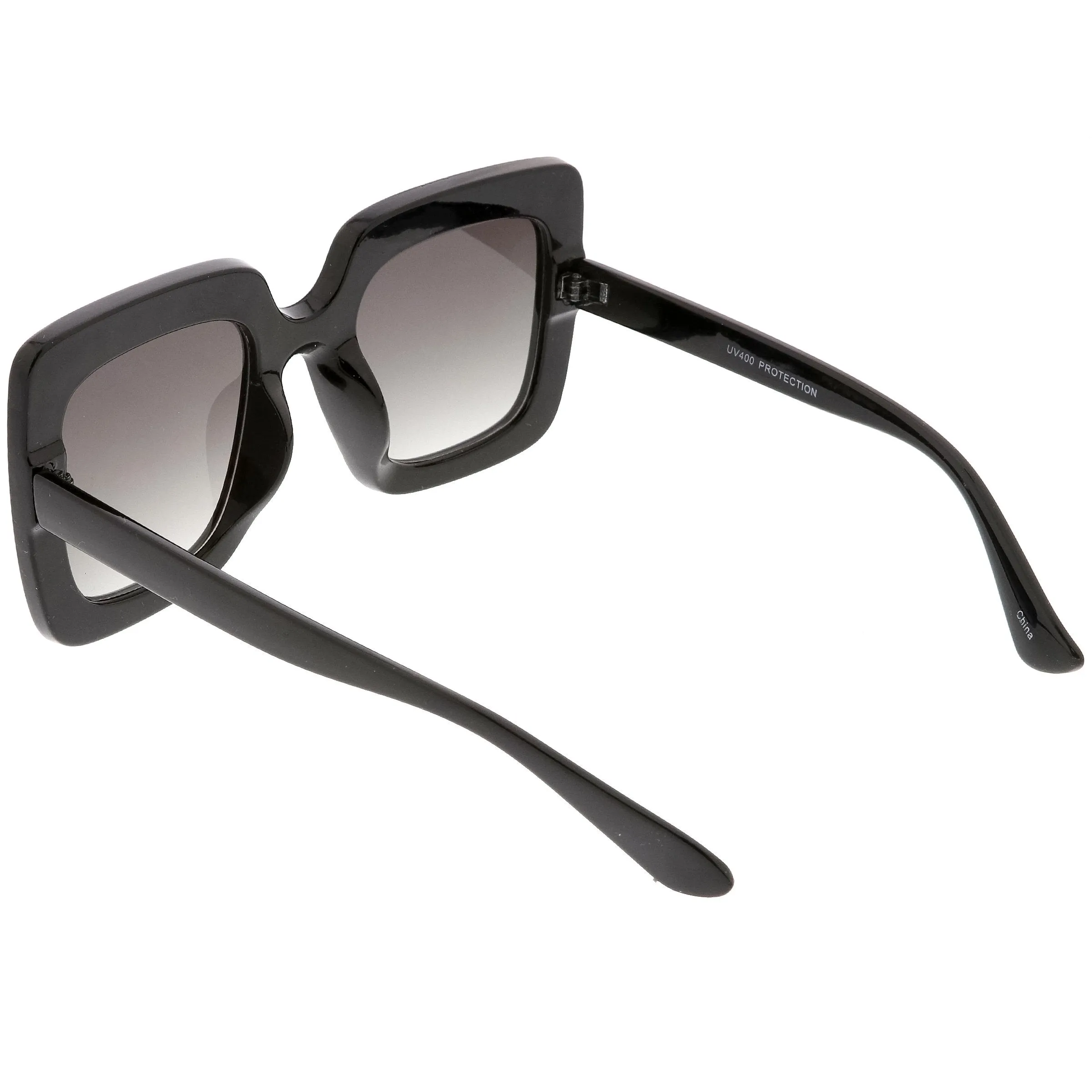 Women's Oversize Glamorous Crystal Rhinestone Square Sunglasses C586
