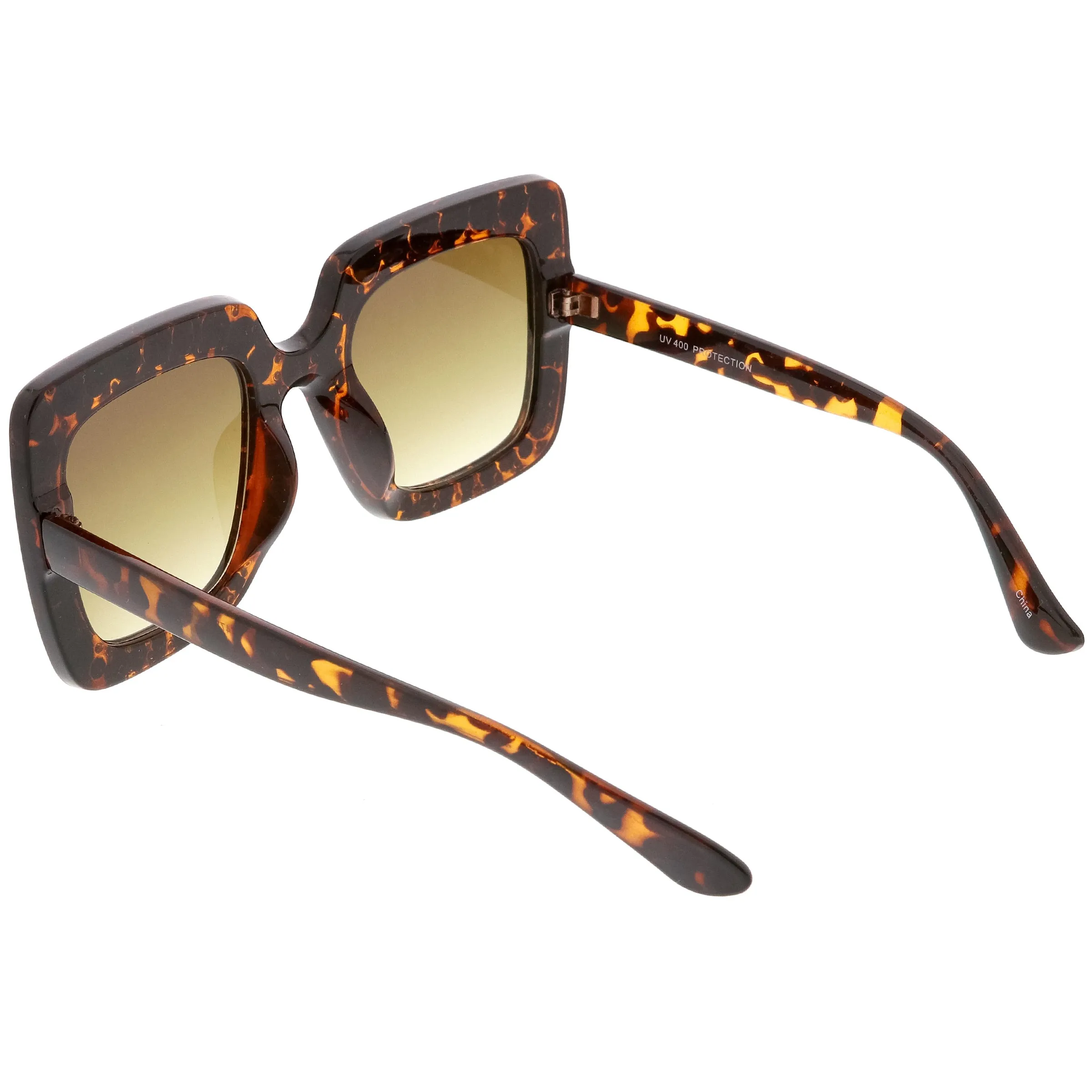 Women's Oversize Glamorous Crystal Rhinestone Square Sunglasses C586