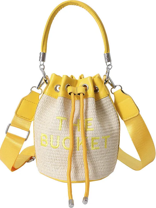 Women's Straw Bucket Bag