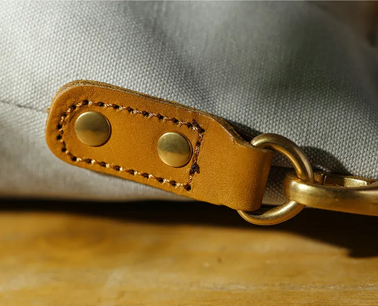 Womens Vintage Canvas Crossbody Purse Leather Canvas Shoulder Bag