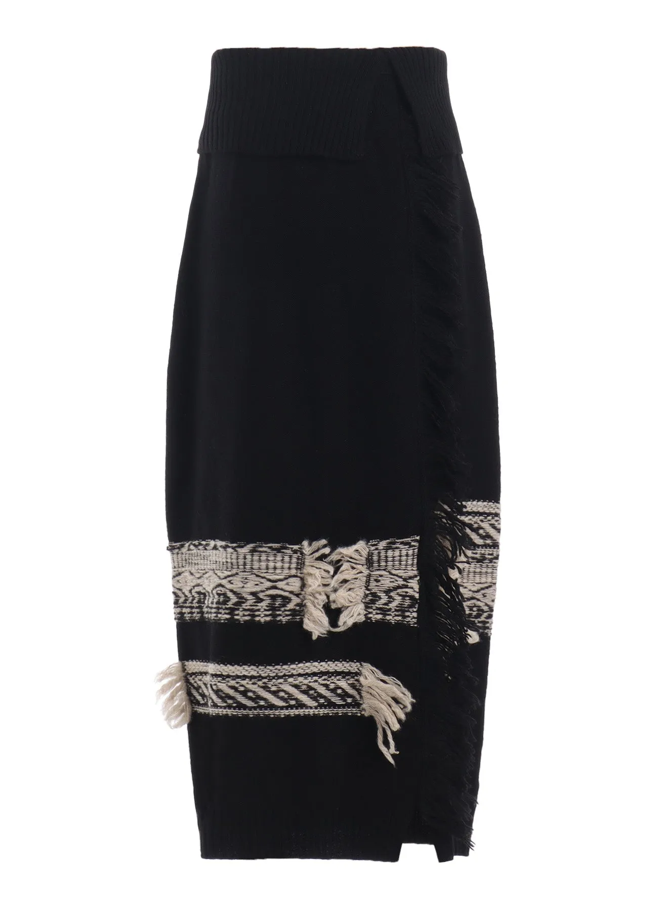 WOOL BLEND JACQUARD SKIRT