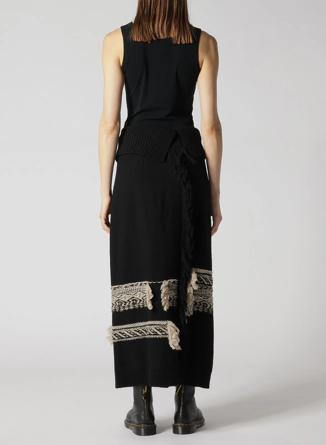 WOOL BLEND JACQUARD SKIRT