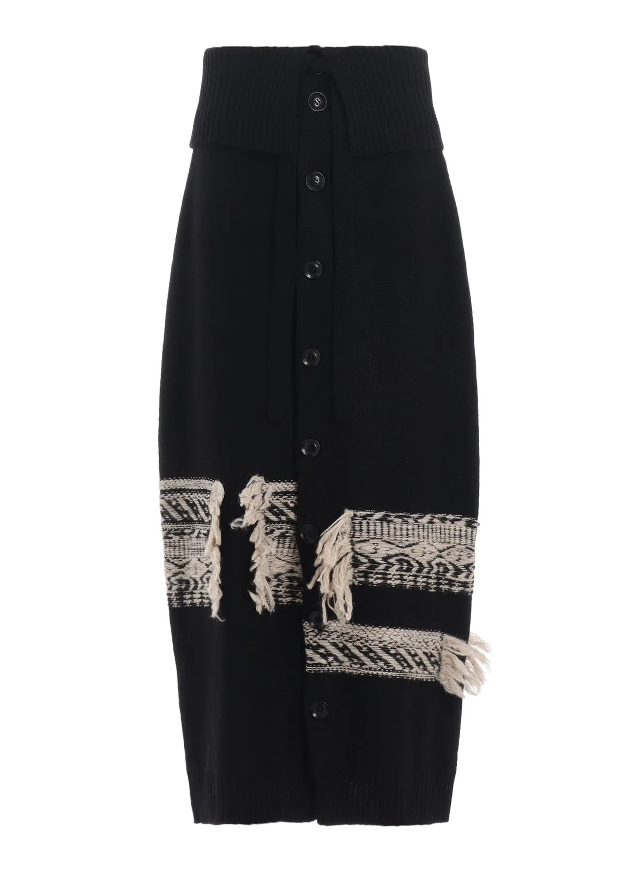 WOOL BLEND JACQUARD SKIRT