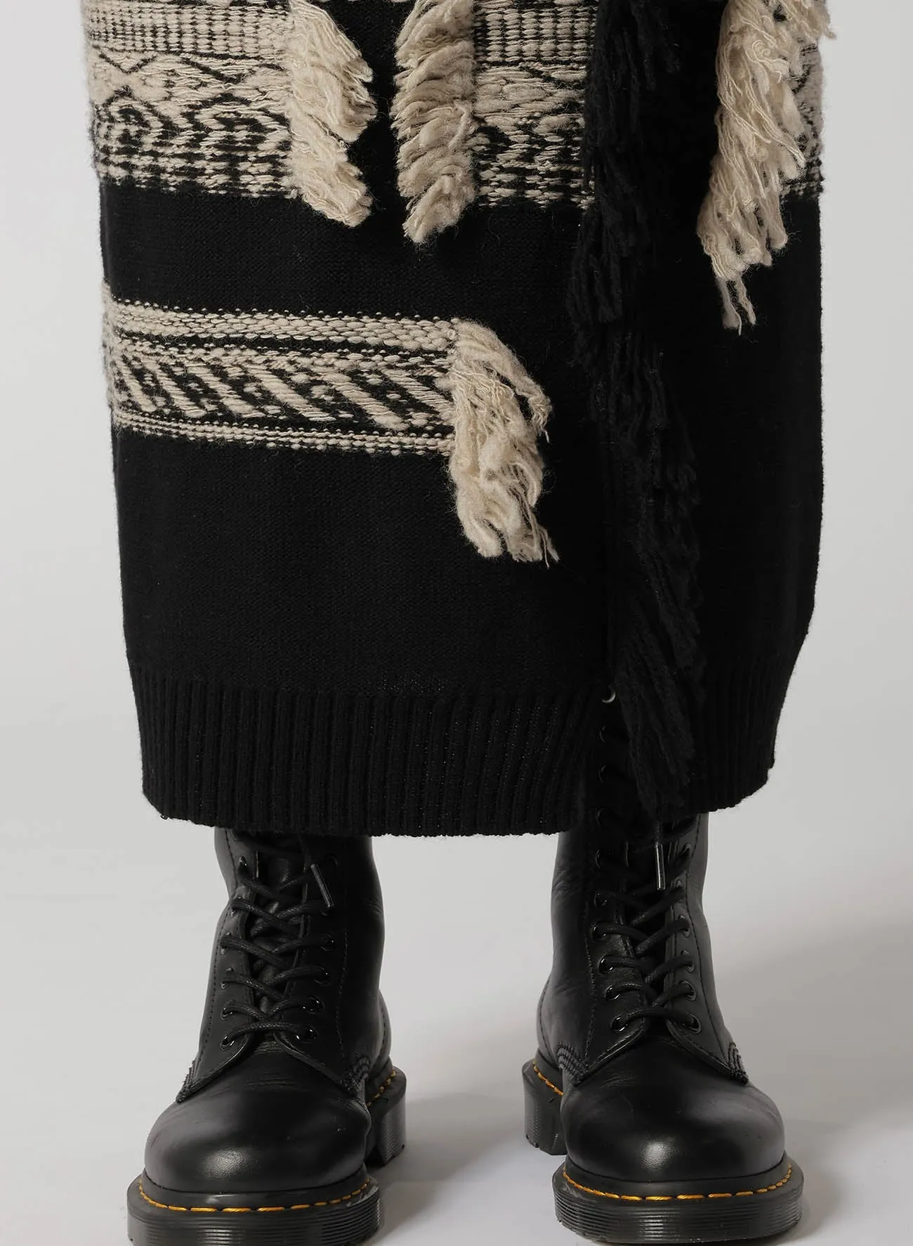 WOOL BLEND JACQUARD SKIRT