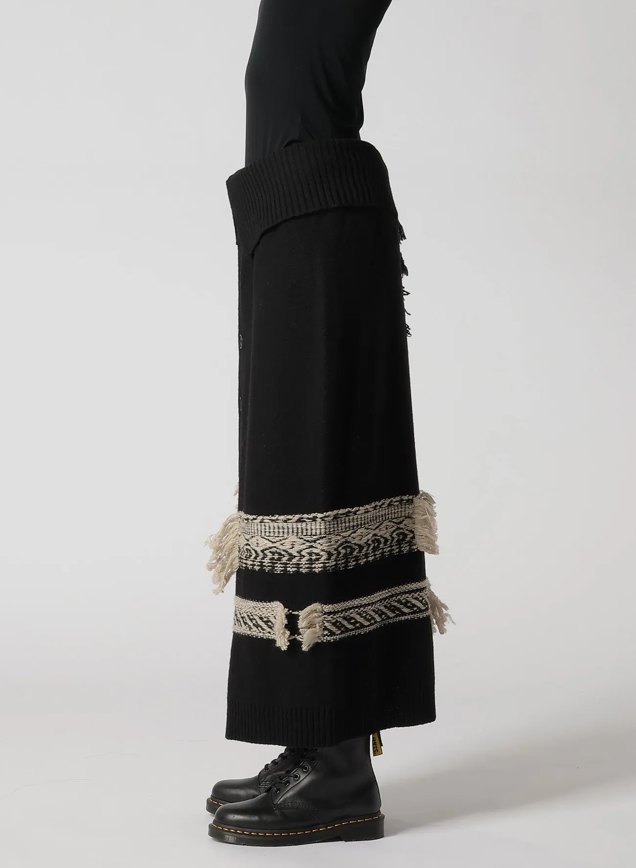 WOOL BLEND JACQUARD SKIRT