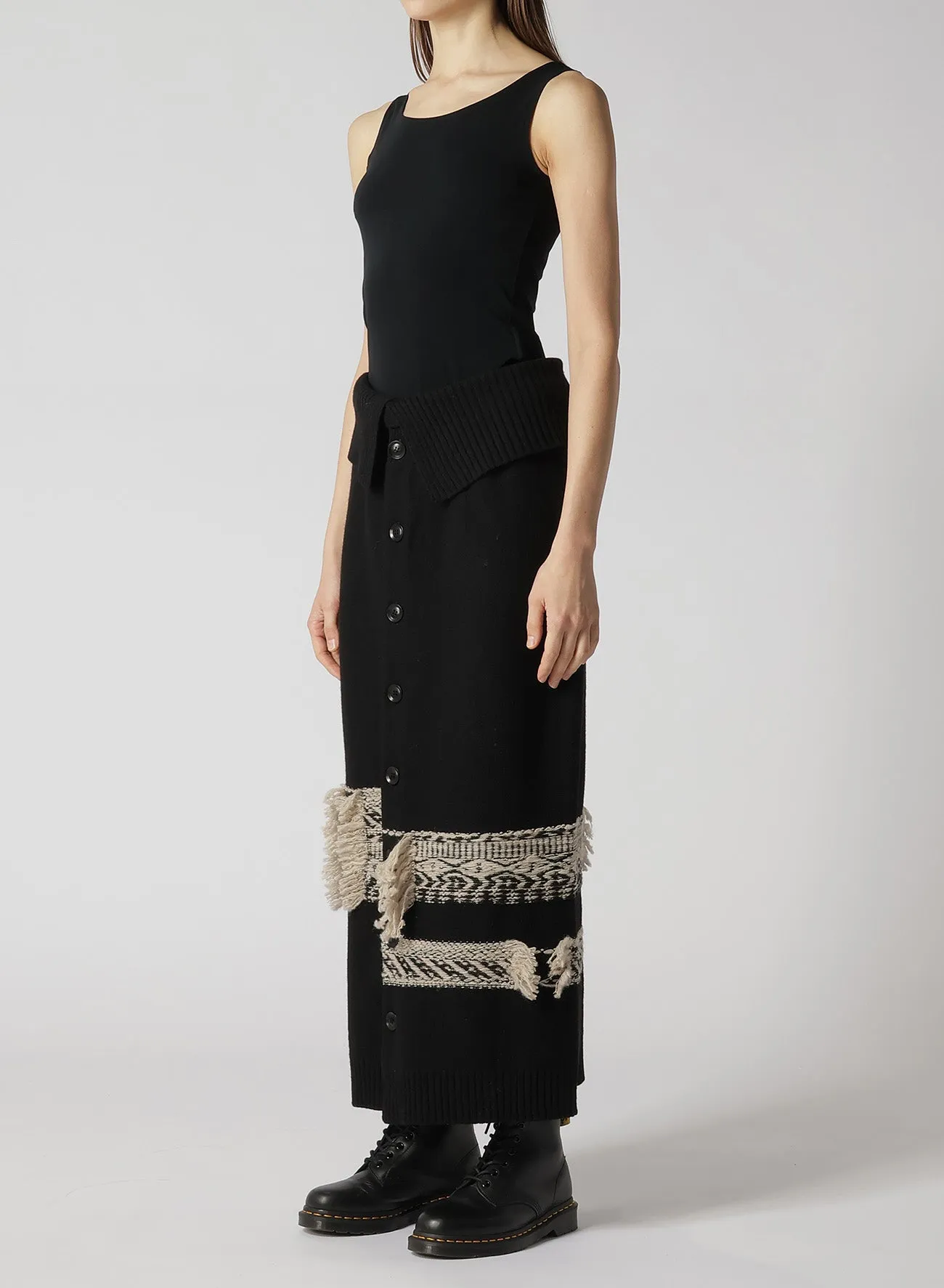 WOOL BLEND JACQUARD SKIRT