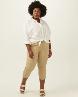 Worth Satin Twill Capri | Tan