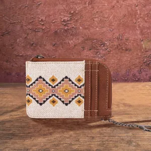 Wrangler Southwestern Art Print Mini Zip Card Case Coffee