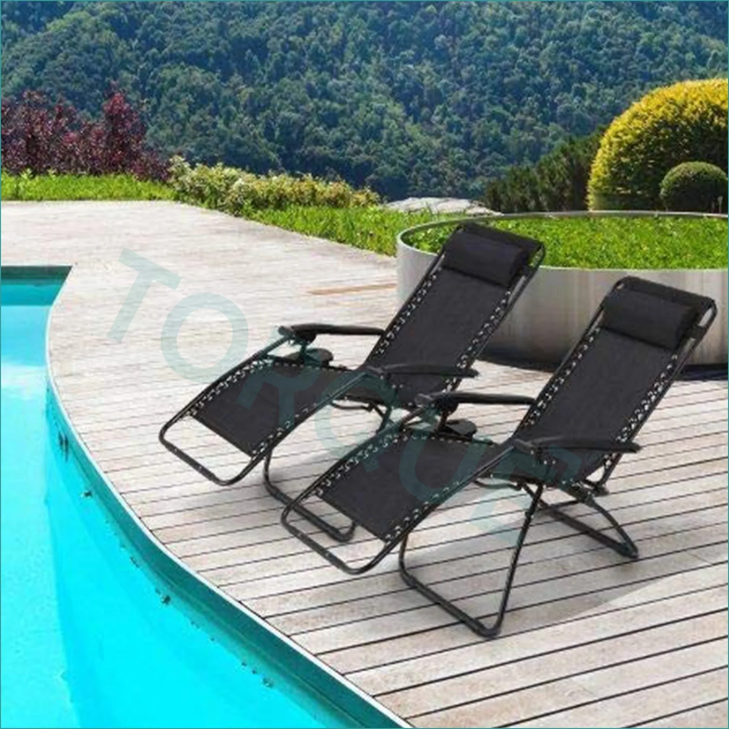 Zero Gravity Reclining Lounge Chair with Arm Rest and Pillow